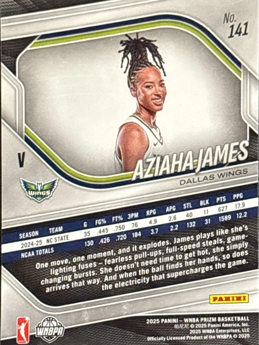 Panini Prizm Azziaha James Rookie Basketball Card